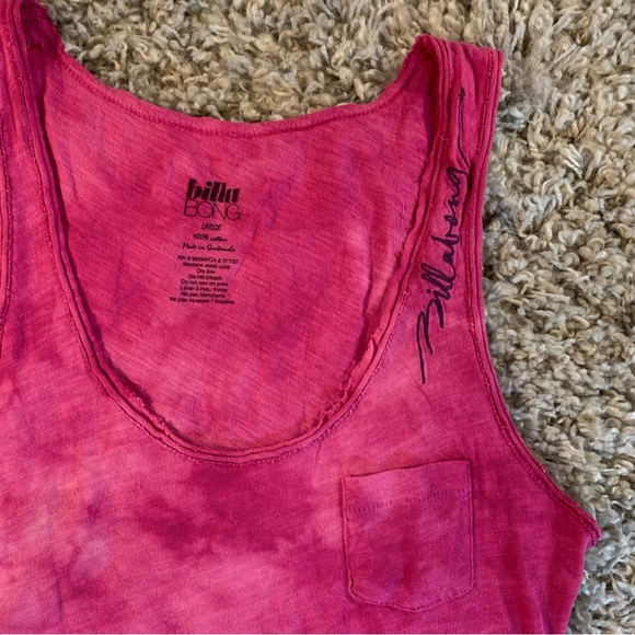 Billabong Pink Tie Dyed Tank Women’s Size Large - Picture 2 of 6